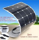 Durable SunPower Semi Flexible Solar Panels 100W PET / ETFE Laminated For Vehicle