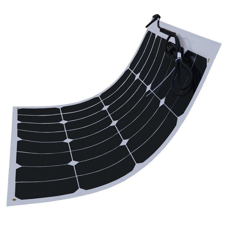 Portable Flexible PV Solar Panels , 50 Watt Mono Solar Panels White / Black
