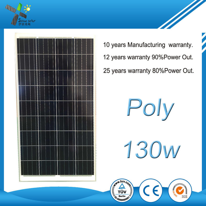 Silver / Black Colour Polycrystalline Solar Panel 130 Watt IP65 Protection Level